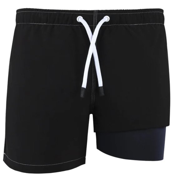 Men's Nonetz Retro Slim Fit Anti Chafe Swim Trunks Black New tags Small or LG - Picture 1 of 2